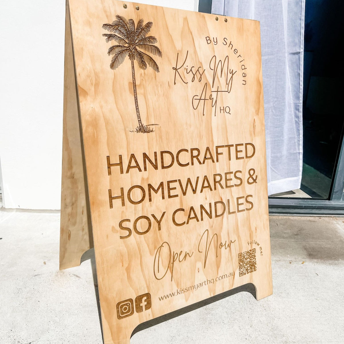 Timber Etched A-frame Sign - The Confetti Gift Co