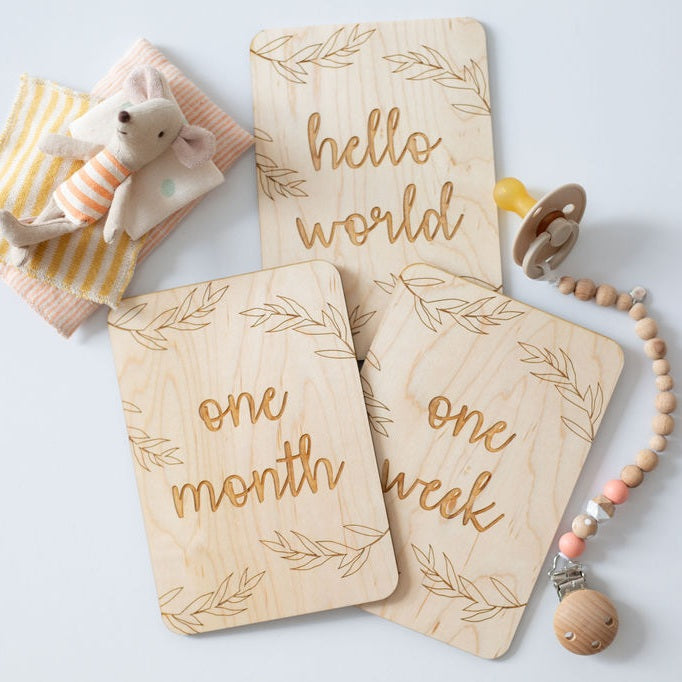 Wooden Baby Milestone Cards - The Confetti Gift Co