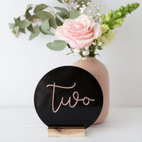 Black Acrylic Round Table Numbers - The Confetti Gift Co