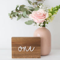 Wooden Table Numbers - The Confetti Gift Co
