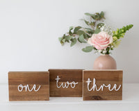 Wooden Table Numbers - The Confetti Gift Co
