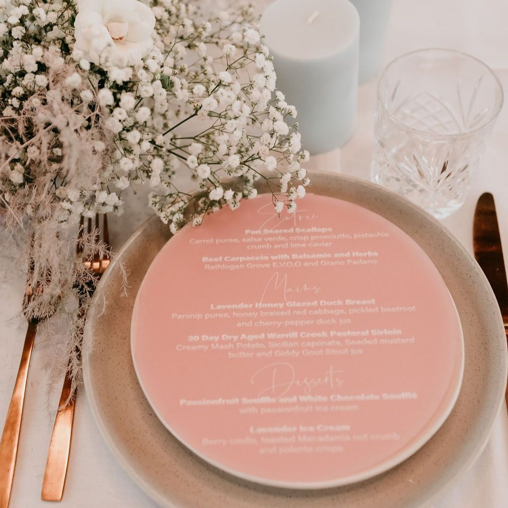 Circular Menus - The Confetti Gift Co