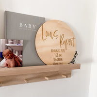 Birth Details Plaque - The Confetti Gift Co
