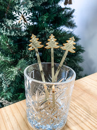 Christmas Tree Cocktail Stirrers (set of 10) - The Confetti Gift Co