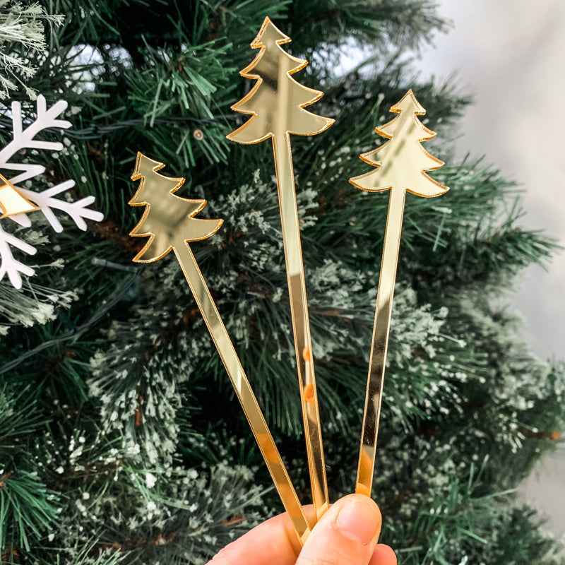 Christmas Tree Cocktail Stirrers (set of 10) - The Confetti Gift Co