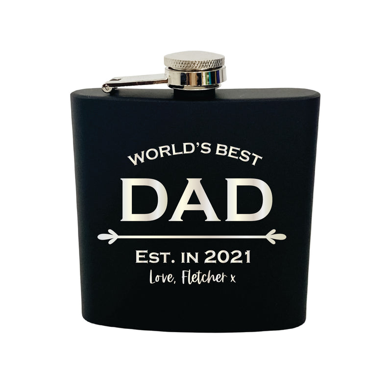 World's Best Dad - Whiskey Flask - The Confetti Gift Co