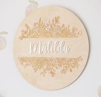 Floral Name Plaque - The Confetti Gift Co